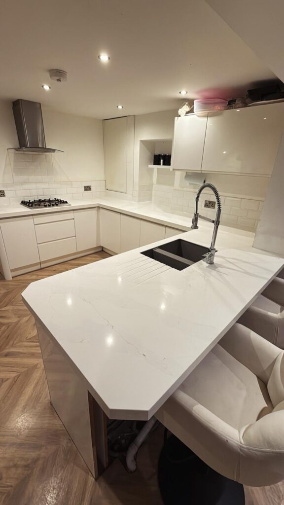 Cararra Gold Quartz Overlay For Peter In Penarth