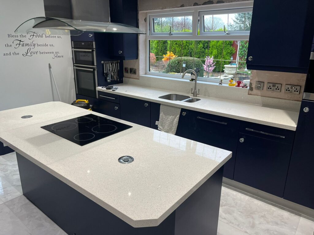 After – White Sparkle quartz overlay – Warrington