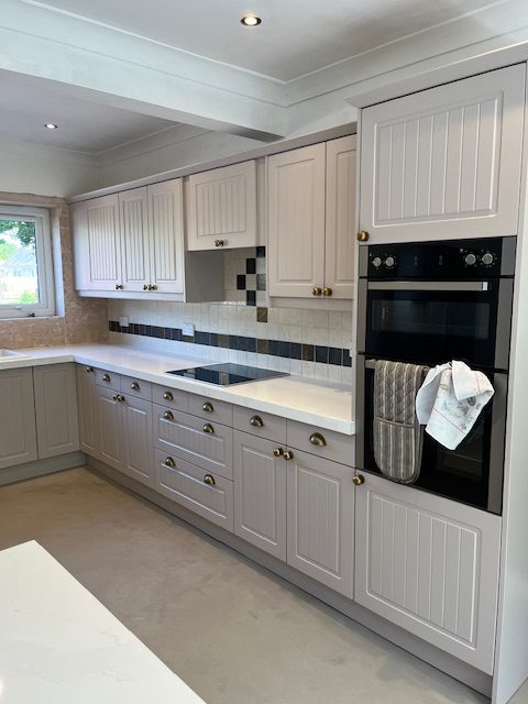 After – Hereford doors in Cashmere Matt – Carrara Gold quartz overlay – Bournemouth